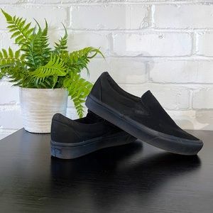 All black vans slip ons cumfy Cush